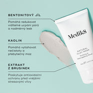Tuba Natural Clay Mask (75 ml) stojí vedle své odpovídající bílé krabičky.